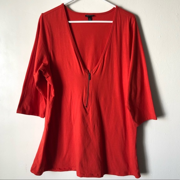 Torrid Orange Chic Top w/ Zipper Front - Picture 3 of 7